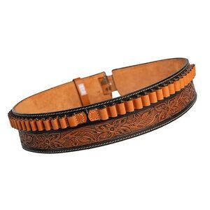 2479 Full Grain Buff Leather 45 Colt Cartridge Belt Cowboy For.44/45
